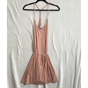 ABERCROMBIE FITCH Women Ribbed Dress Size LT Orange Thin Strap Sleeveless 39-11